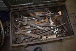 *Steel Chest with Handles Containing Open Ended Ring Spanners, Box Spanners, etc.