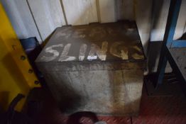 *Steel Box 36x58cm x45cm tall Containing Assorted Lifting Slings