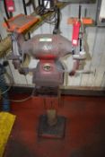 *Wolf Double Headed Bench Grinder Mounted on Pedestal