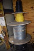 *Various Cable Reels and Offcuts Including 3-core, 3-Phase, and Copper & Steel Cable