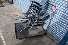 *~7 Stackable Workshop Chairs, and a 100x70cm Trolley