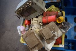 *Tub of Various 110v, 240v, and 440v Sockets and Plugs etc.