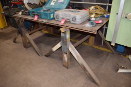 *Pair of Heavy-Duty Trestles with Removable Workbench Top 230x130cm