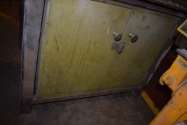 *Steel Workbench 207x137cm x 102cm tall with Lockable Storage Cupboard (contents and vices not