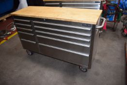 *US Pro Tools Stainless Steel Multi Drawer Tool Cabinet 120cm long