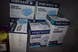 *5x 50pk of Face Masks, and 2x Boxes of Port West Dust Mist Respirators