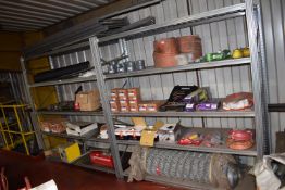 *Two Bays of Five Tier Galvanised Racking 187x63cm x 200cm tall, plus Quantity of Loose Racking