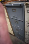 *Grey Four Drawer Filing Cabinet, No Keys