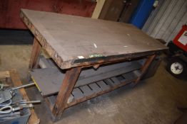 *Wooden Workbench 72” x 30” x 32” tall