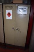 *Steel Cabinet with Three Shelves 92x45cm x 183cm tall (with key, contents not included,