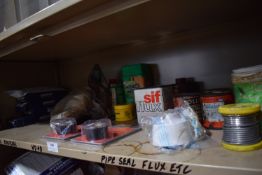 *Contents of Shelf to Include Flux, Solder, Handles, etc.