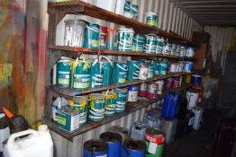 *Lefthand Side Contents of Container to Include Paints, Lubricants, Steel Storage Cupboard, etc. (