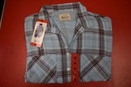 *Jachs Girlfriend Teal Plaid Short Sleeve Top Size: M