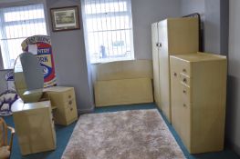 1960's Bedroom Suite Comprising Double Wardrobe, S