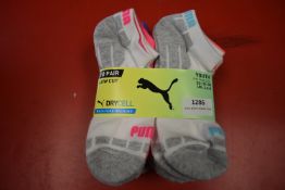 Puma Youth’s Lowcut Drycell Socks 10pr Size: 2.5-5