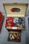 Two Jewellery Boxes Containing Vintage Costume Jew