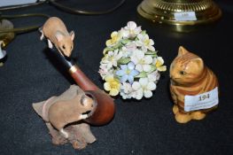 Cat, Mice, and Flowers Ornament