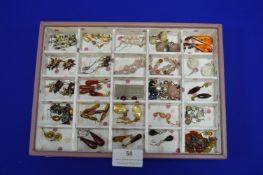 Stackers Box Containing Costume Jewellery Earrings