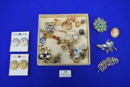 1980's Costume Jewellery Brooches and Earrings
