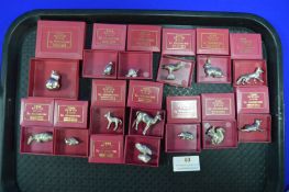 Fourteen Miniature Pewter Animals by Theodore Paul