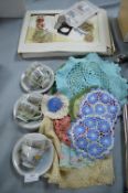 Vintage Textiles and Part Tea Set etc.