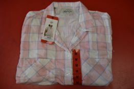 *Jachs Girlfriend Blush Plaid Short Sleeve Top Size: M