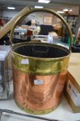 Brass & Copper Coal Bucket