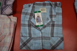 *Jachs Girlfriend Teal Plaid Short Sleeve Top Size: XL