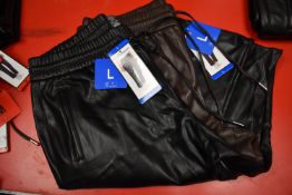 *Hilary Radley Faux Leather Trousers Size: L (1x black, 1x brown)