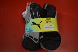 Puma Youth’s Lowcut Drycell Socks 10pr Size: 2.5-5