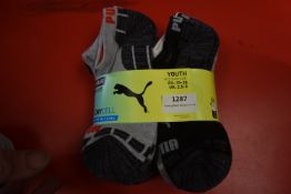 Puma Youth’s Lowcut Drycell Socks 10pr Size: 2.5-5