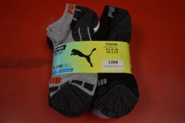 Puma Youth’s Lowcut Drycell Socks 10pr Size: 2.5-5