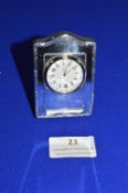 Miniature Hallmarked Sterling Silver Clock with Ve