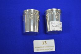 Pair of Continental Silver Shot Beakers 21g
