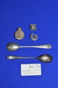 Assorted Silver Spoons and Charms etc. 26g gross