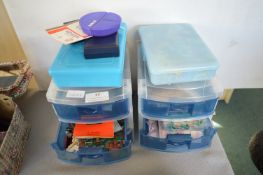 Two Small Organiser Drawers Containing Craft and S