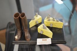 Pottery Mice on Cheese and Boots