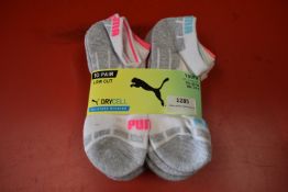 Puma Youth’s Lowcut Drycell Socks 10pr Size: 2.5-5