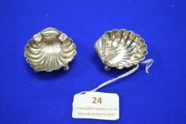 Pair of Hallmarked Sterling Silver Miniature Shell