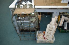 Two Wine Racks and a Box of Kitchenware plus Chris