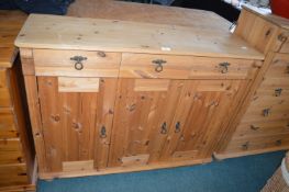Solid Pine Three Door Hall Cupboard