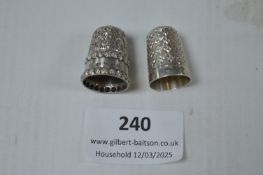 Two Hallmarked Sterling Silver Thimbles