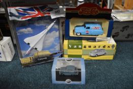 Four Assorted Diecast Vehicles Including Concord, Pepsi Van, Vanguard Austin 7 Coupe, etc.