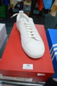 Hugo Boss White Leather Trainers Size: 8