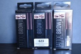 3x Maybellene Tattoo Easy Peel Tint Tattoo Brows