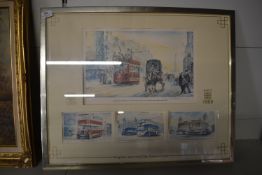 Kingston upon Hull City Transport Framed Signed Print “Busses Through the Years 1899-1989”