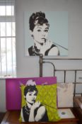 Audrey Hepburn Canvas Wall Art, Cushion, and Assor