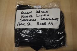 *Ellen Reyes Black Seamless Leggings 2pk Size: M