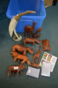 Carved Wooden Animals, Cigarette Cases, etc.