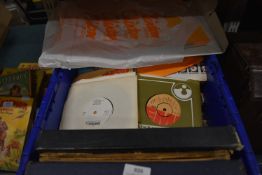 Box of Assorted Singles and LP Records Including Cliff Richard, Doctor Hook, Queen, Elvis Presly,